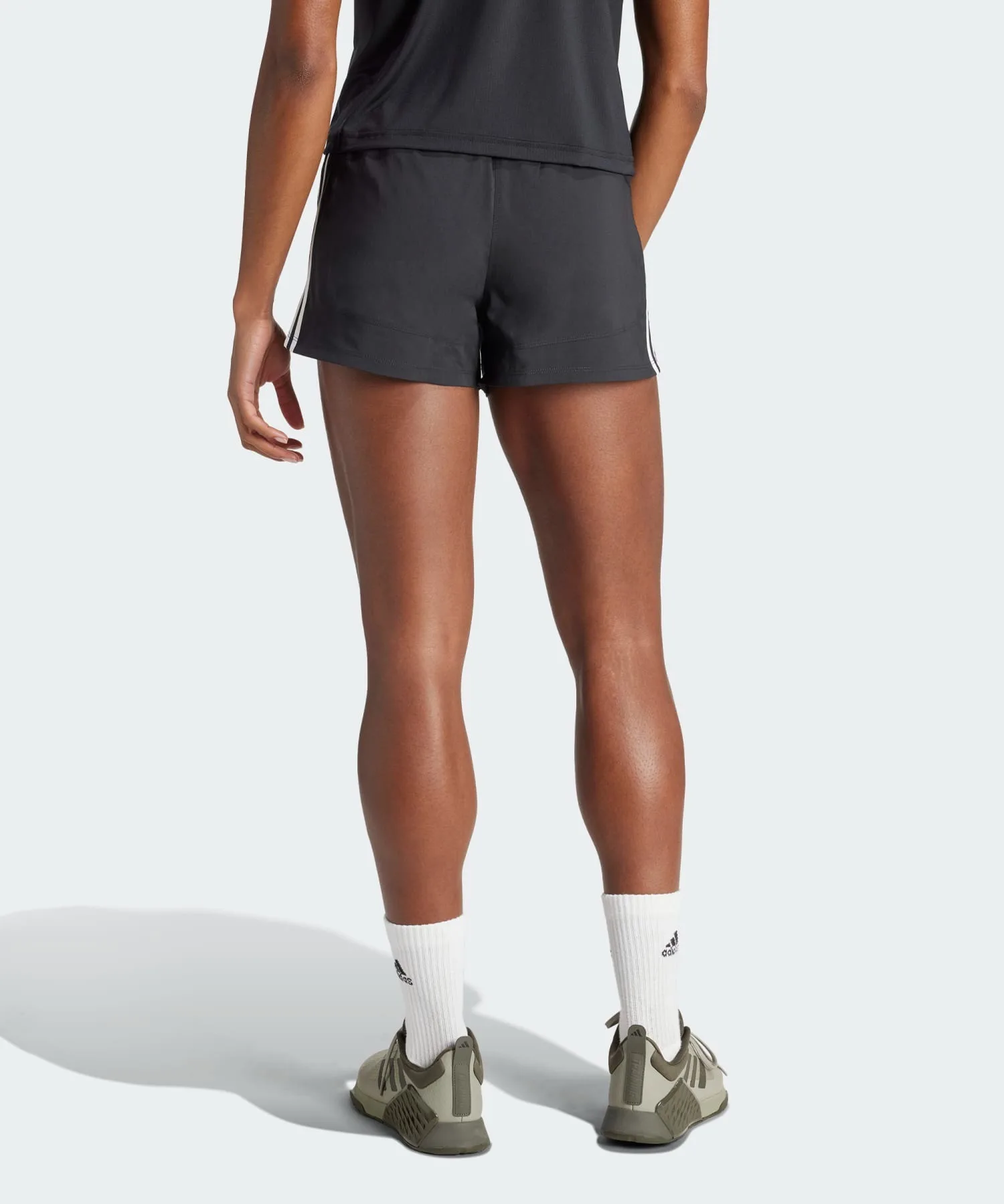 Женские спортивные шорты adidas Training Three Stripes чёрные — фото 2
