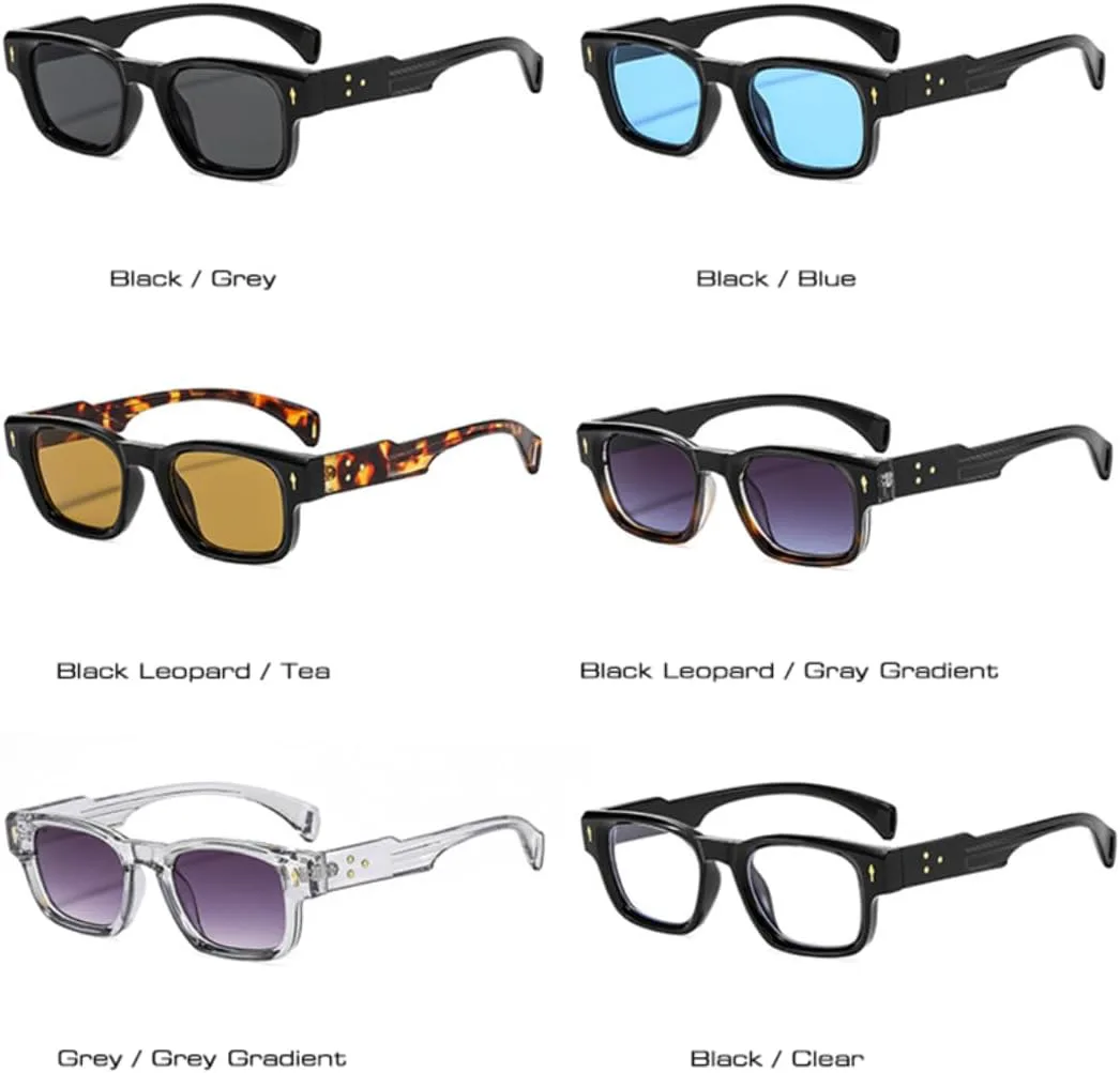 

Солнцезащитные очки с защитой UV400 | Градиентные заклепки, панк-синий | для женщин и мужчин, для занятий спортом на открытом воздухе и вождения DSVIGF, Black Grey