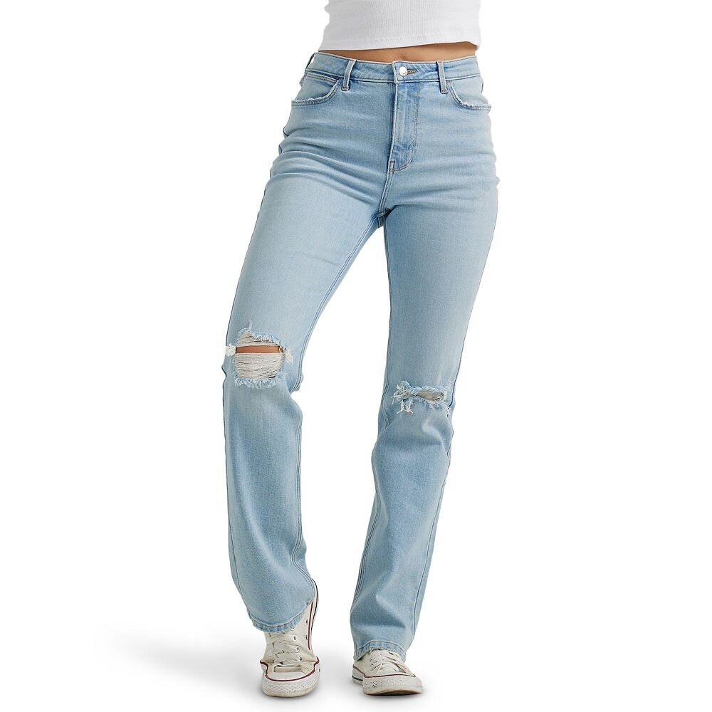 

Женские прямые джинсы Wrangler с высокой посадкой, цвет Misty Blue