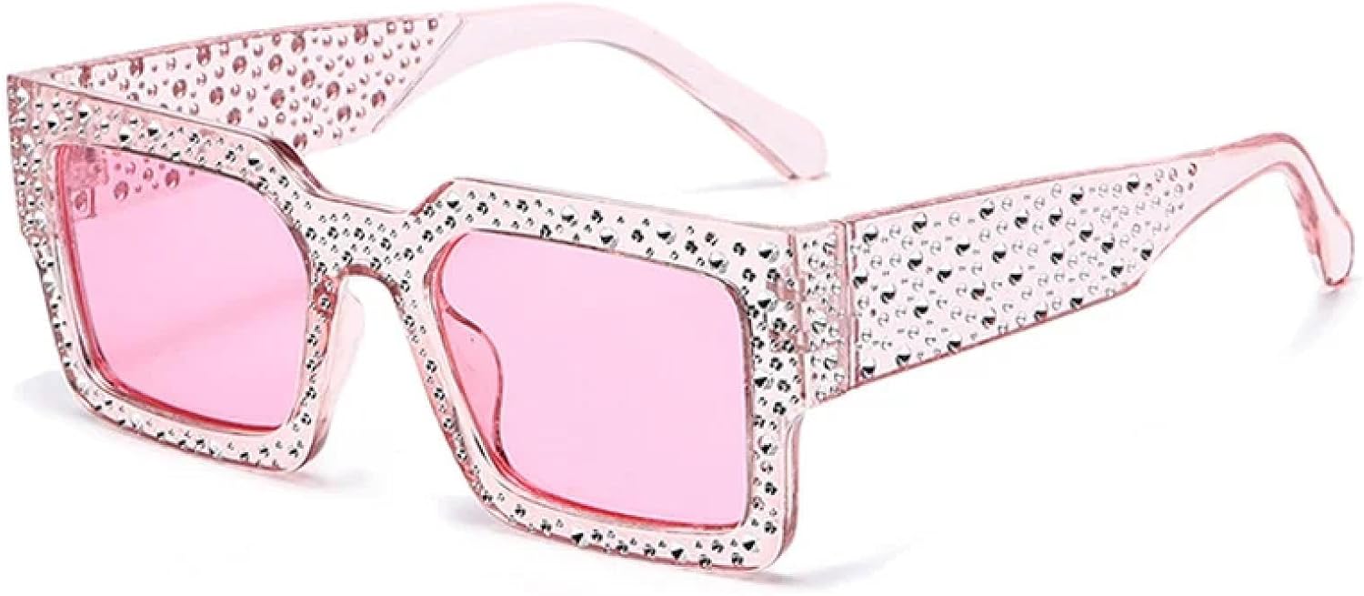 

Роскошные солнцезащитные очки для женщин, инкрустированные бриллиантами; модные солнцезащитные очки для мужчин с градиентными линзами; защита от УФ-излучения UV400; стильные солнцезащитные очки TKKTLLT, Pink-pink