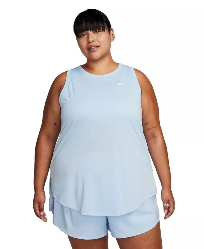 

Майка больших размеров Dri-FIT с закругленным краем и открытой спиной Nike, синий