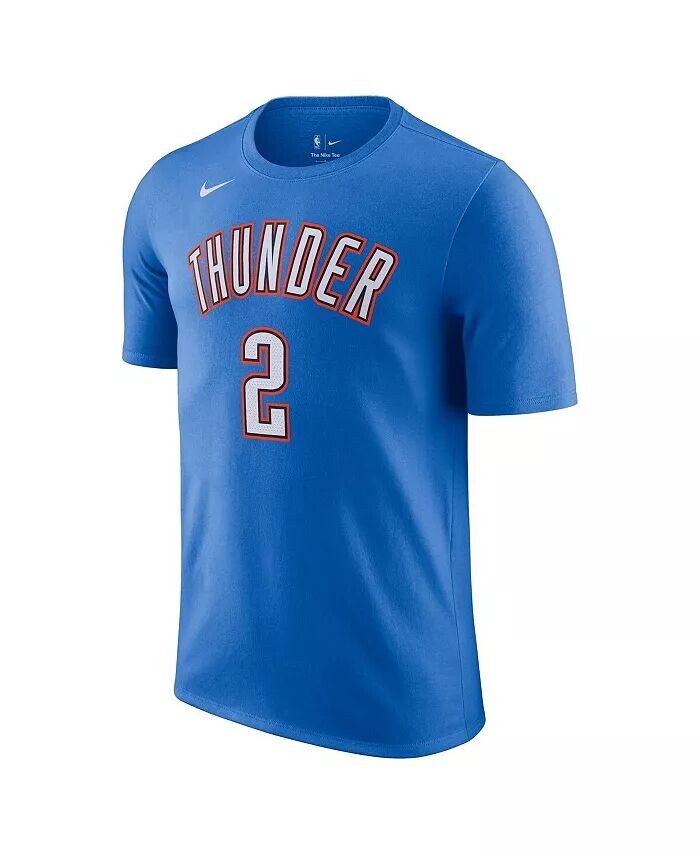 Мужская футболка Shai Gilgeous-Alexander Blue Oklahoma City Thunder Icon 2022/23 с именем и номером Performance Nike, синий — фото 3