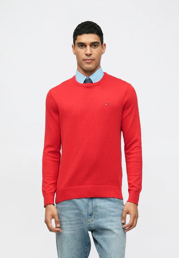Свитер с круглым вырезом и вышивкой флага Tommy Hilfiger, Medium Red — фото 4
