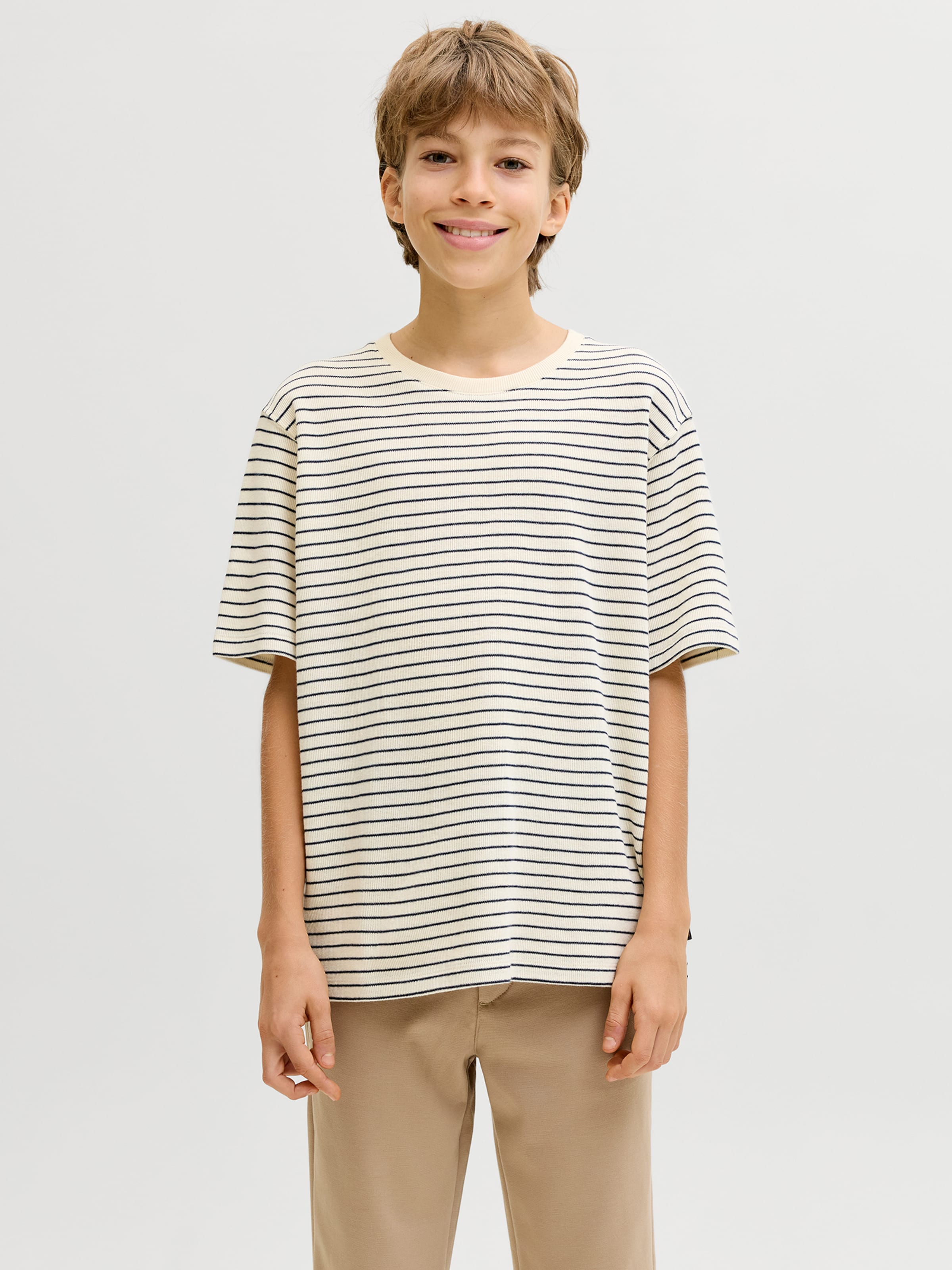 Jack & Jones Junior Футболка 'JJEDover' в цвете Natural White — фото 3