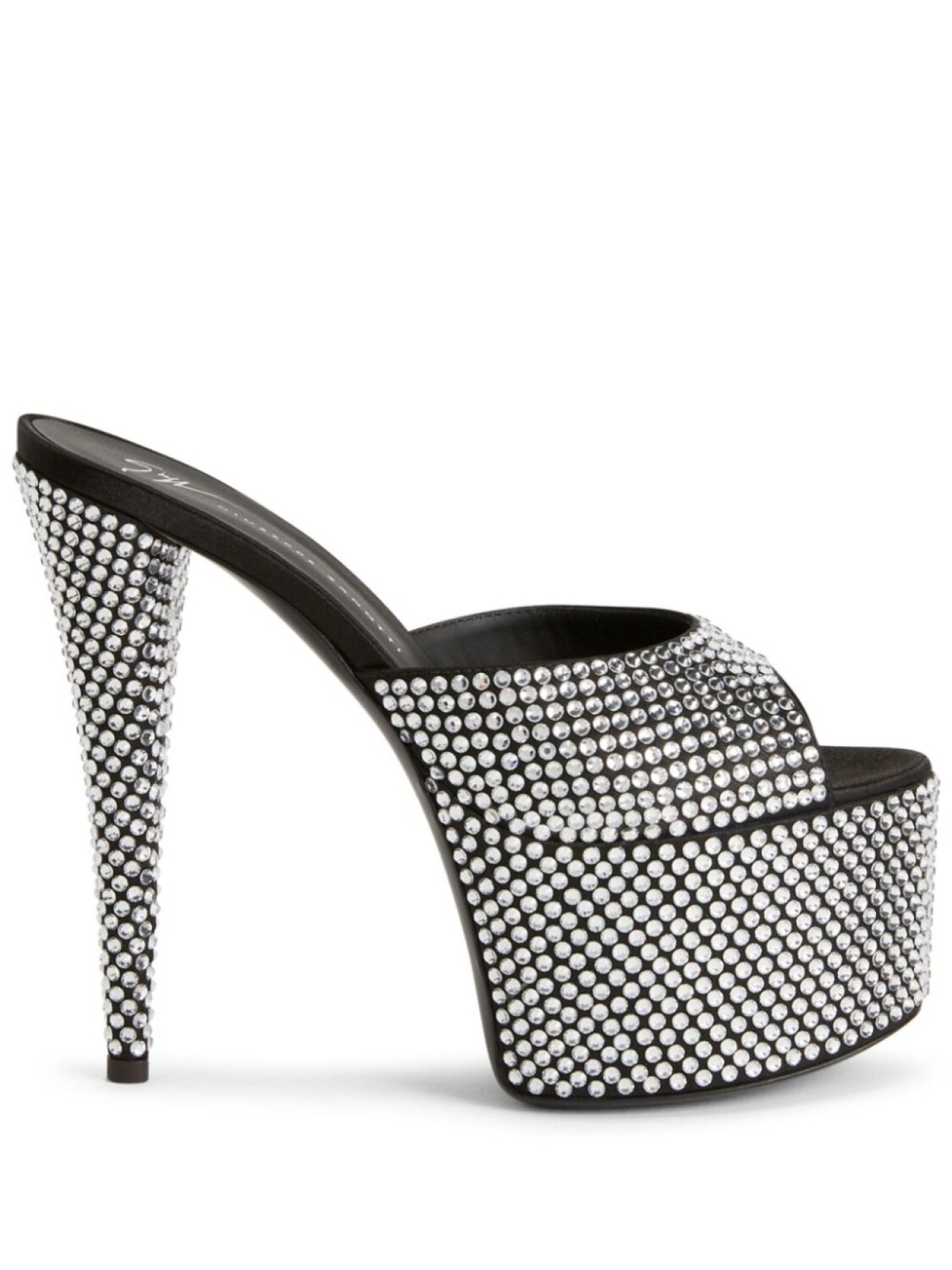 Giuseppe Zanotti мюли Aida 150 с кристаллами, черный