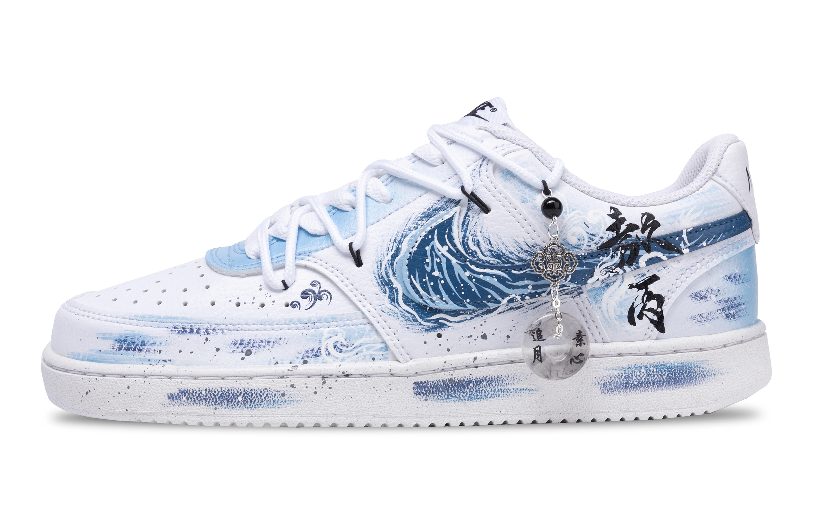 

Nike Кроссовки Court Vision 1 Serpent Demon Pact Ao Bing с противоскользящим покрытием, износостойкие, низкие, мужские, для скейтбординга, синие, белые