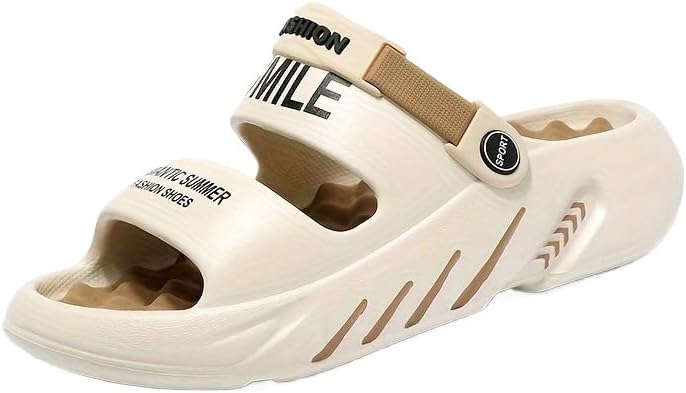 

Мужские сандалии модного уличного стиля с контрастной расцветкой, открытым носком, дышащие, с массивной подошвой, удобные, противоскользящие, долговечные, из EVA, с защитой от запаха, летние мужские сандалии Hhhchpm, коричневый