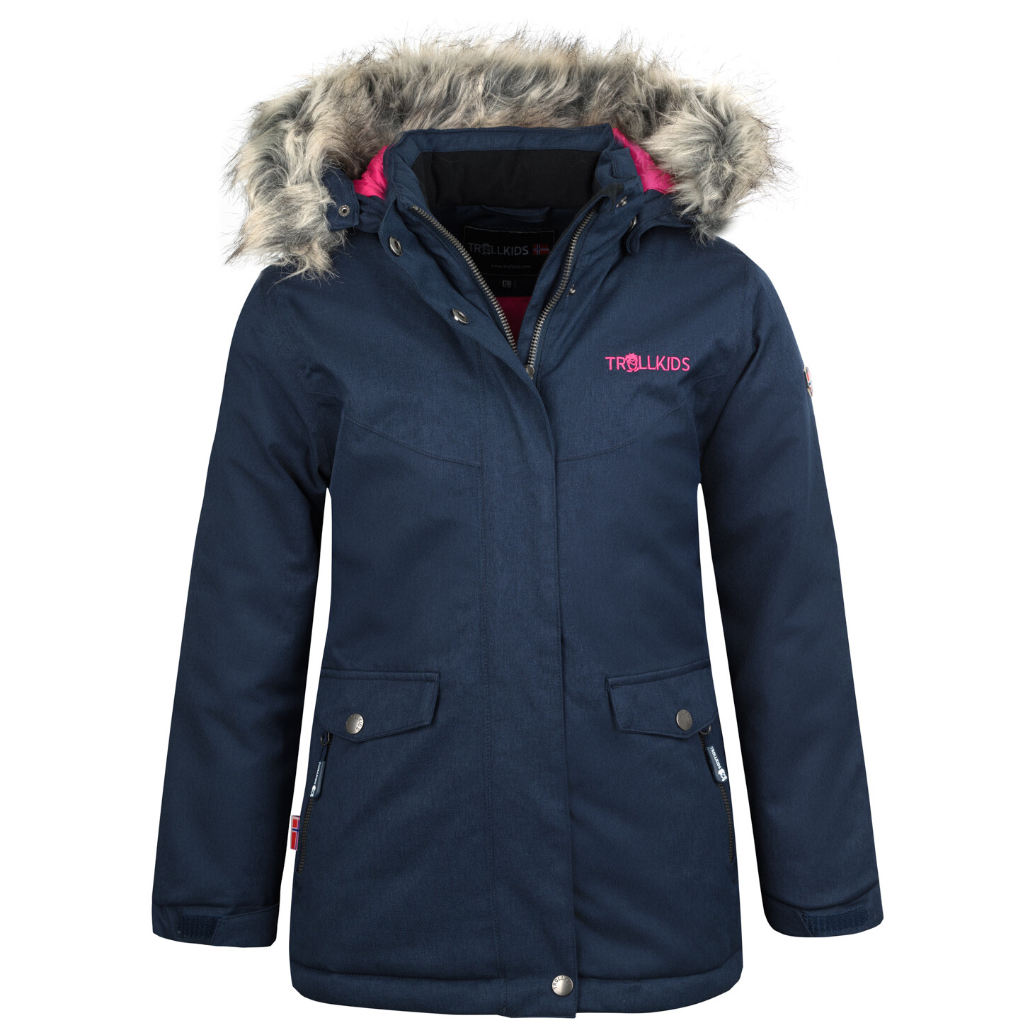 

Пальто Trollkids Girl's Oslo Coat XT, цвет Navy/Magenta