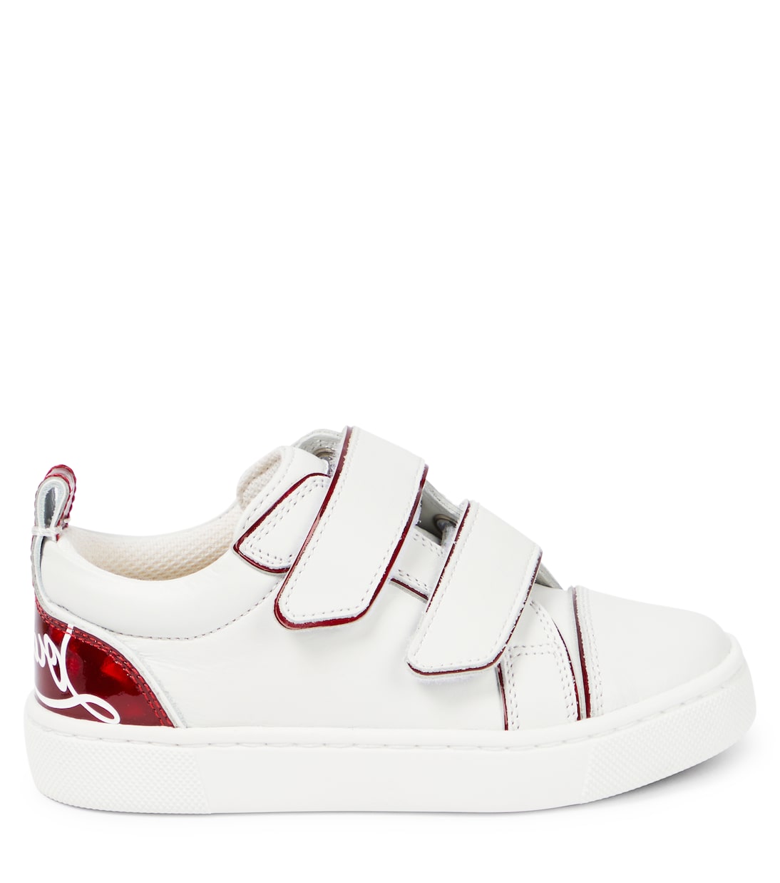 Funnyto Кроссовки из поцарапанной кожи Christian Louboutin Kids, Bianco/Loubi — фото 4