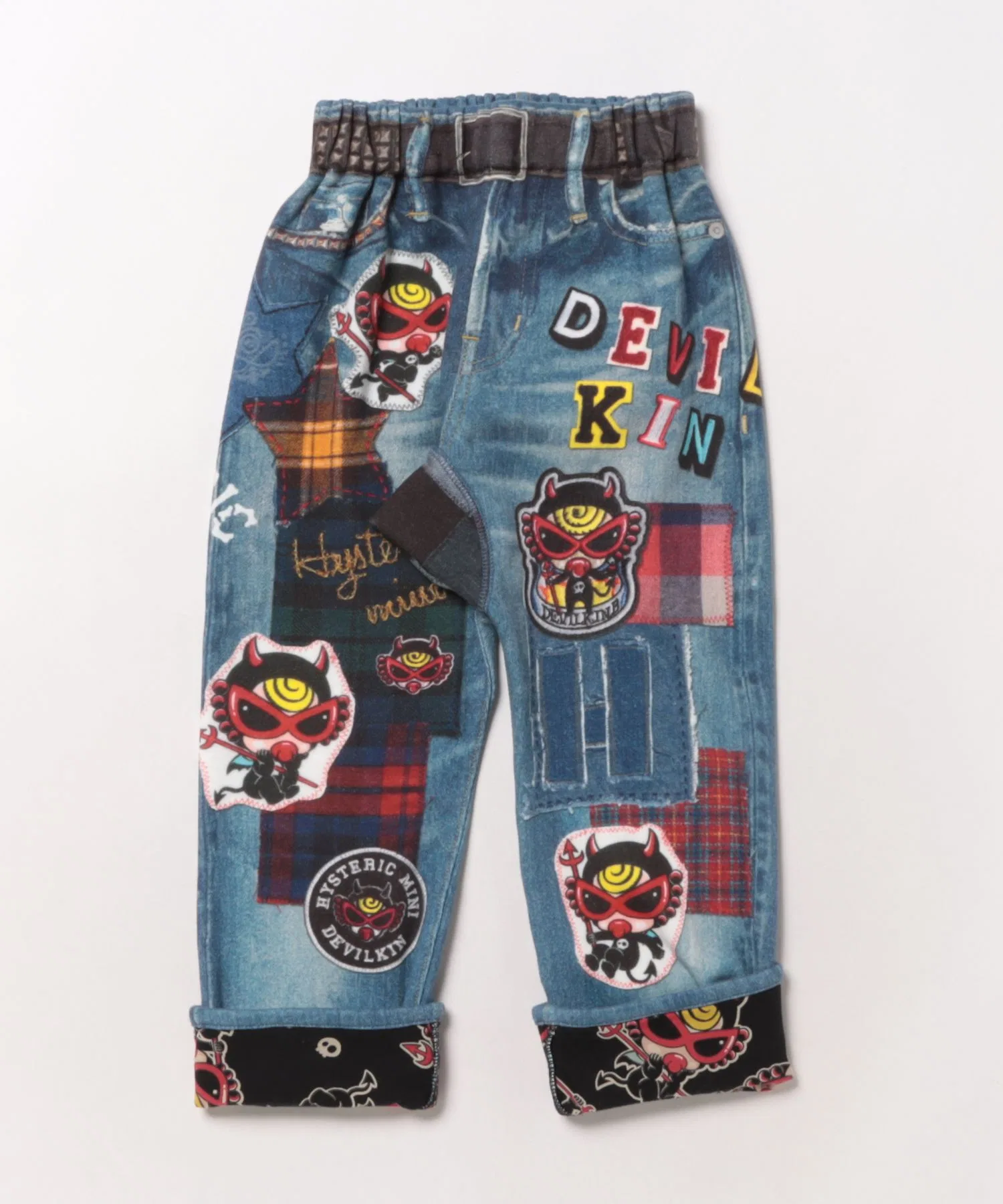 Детские брюки из футера HYSTERIC MINI DEVILKIN Like a denim синие — фото 3