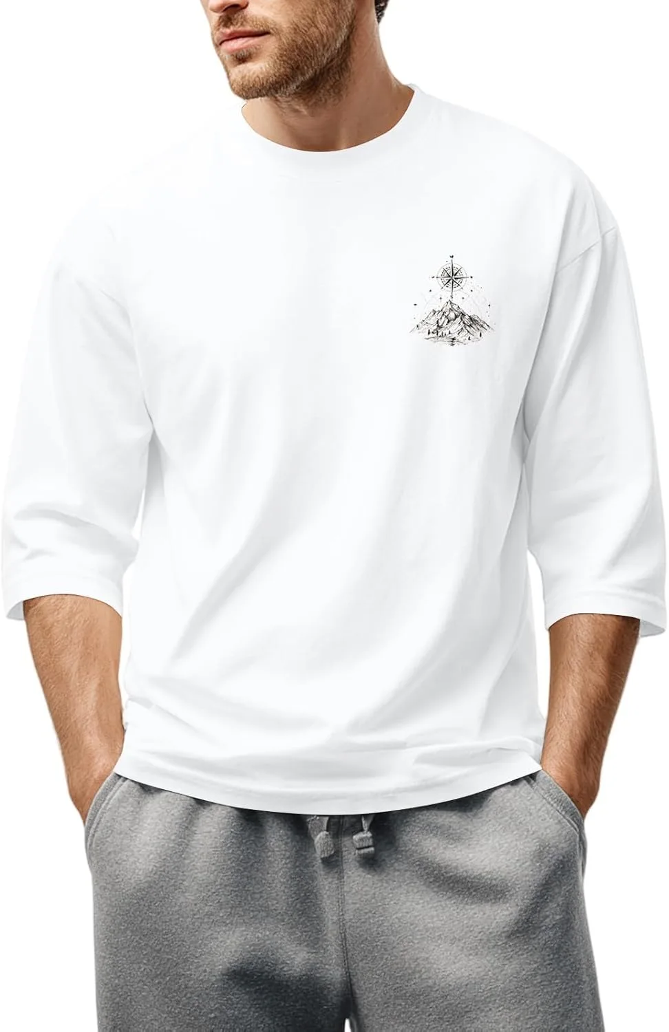 

Футболка для мужчин Loose Fit с принтом FQZWONG