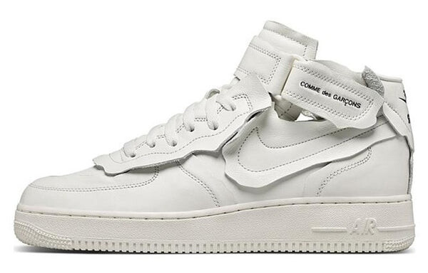 Кроссовки x Comme Des garcons Air Force 1 Mid Nike, белый — фото 2