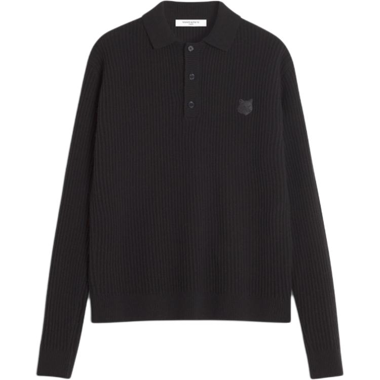 

Маисон Кицунэ поло джемпер с лисьей головой Maison Kitsune, черный