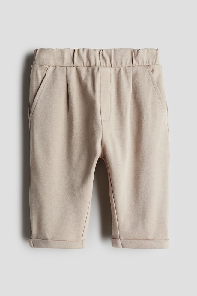 

Трикотажные брюки из хлопка H&M, бежевый