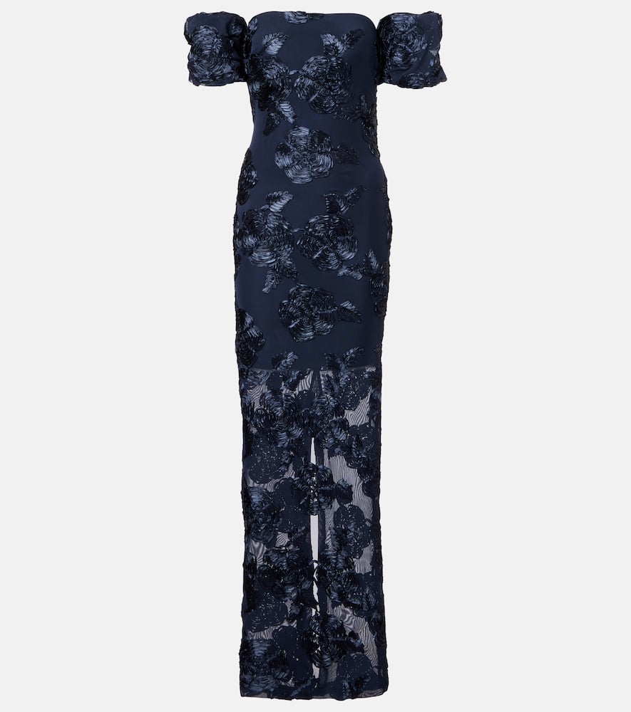 

Платье из сетки с цветочной аппликацией Rotate, Sky Captain