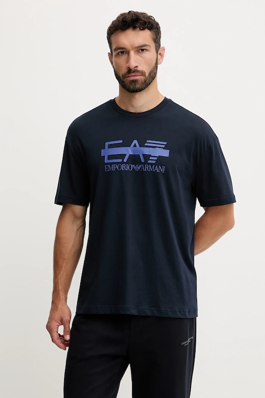 

Хлопковая футболка Ea7 Emporio Armani, фиолетовый