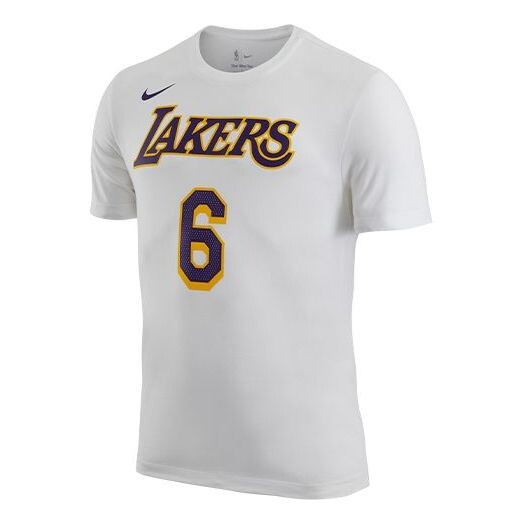 

Футболка Men's Nike NBA Lakers Lebron James No. 6 Casual Breathable Sports Short Sleeve White T-Shirt, мультиколор