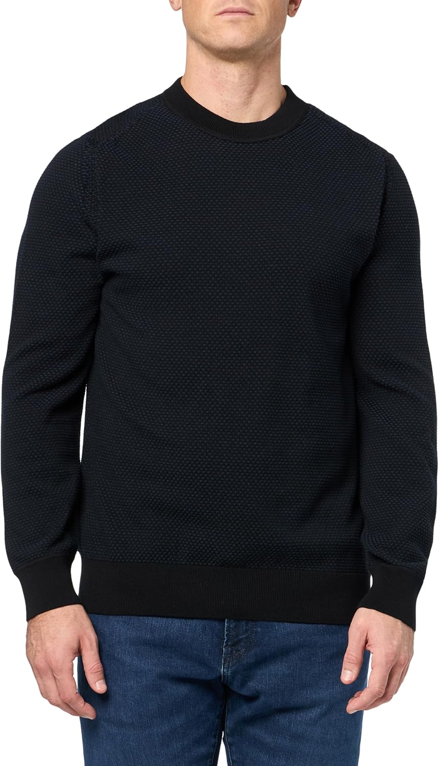 

BOSS мужской свитер из хлопковой смеси Microstitch, Black Currant