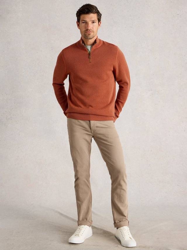 

Attadale свитер с воронкообразным воротником и полумолнией из хлопка White Stuff