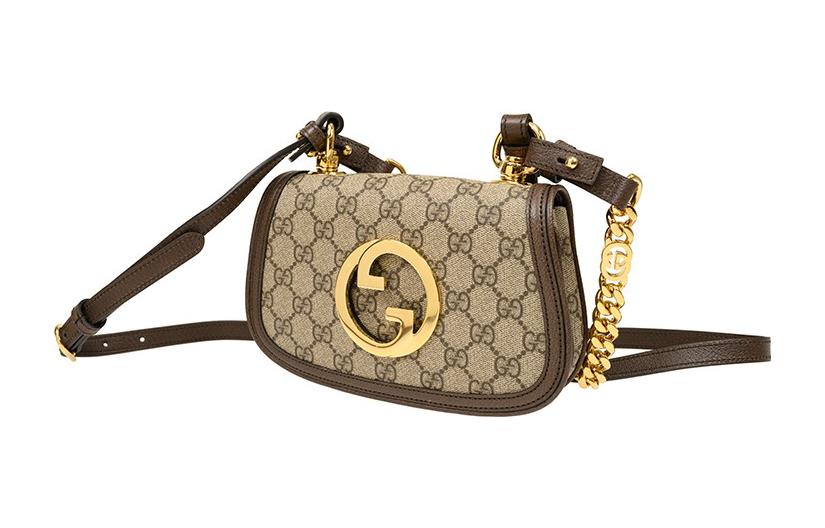 Мини-сумка через плечо GUCCI Blondie из канвы с кожаной отделкой — фото 2