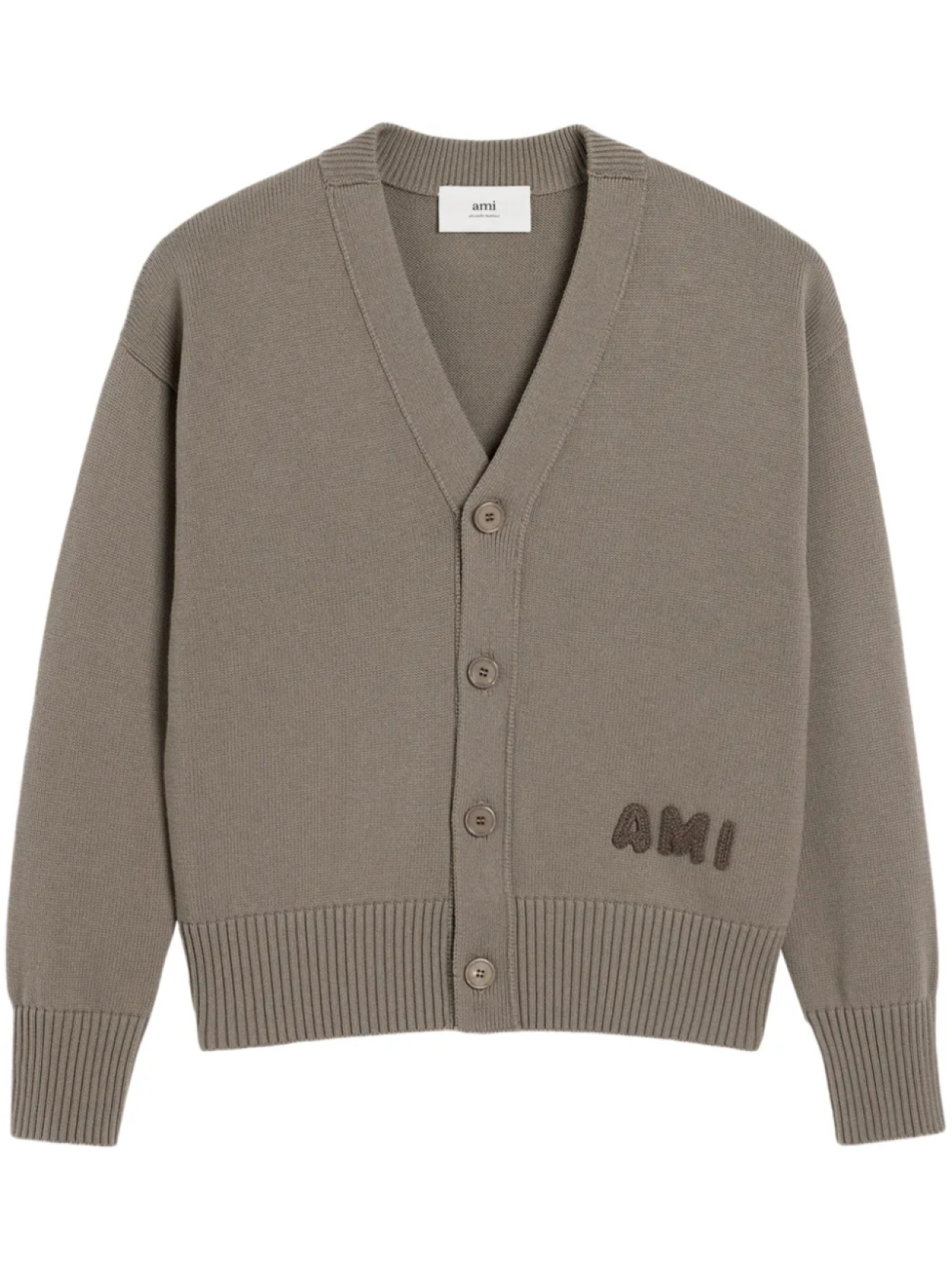 

AMI Paris кардиган с вышивкой Ami, серый