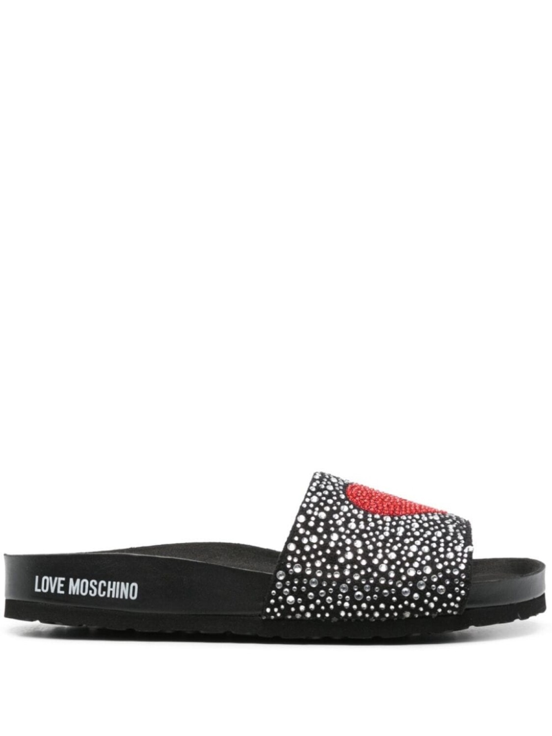 

Love Moschino шлепанцы со стразами, черный