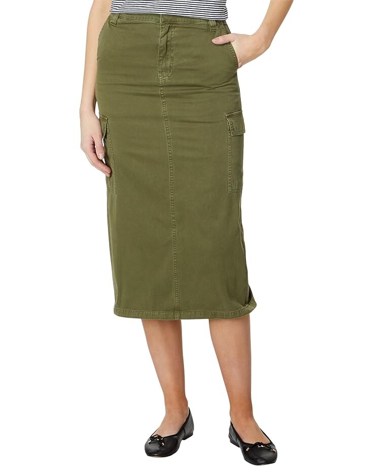 

Юбка Madewell Garment-Dyed Cargo Midi, цвет Desert Olive