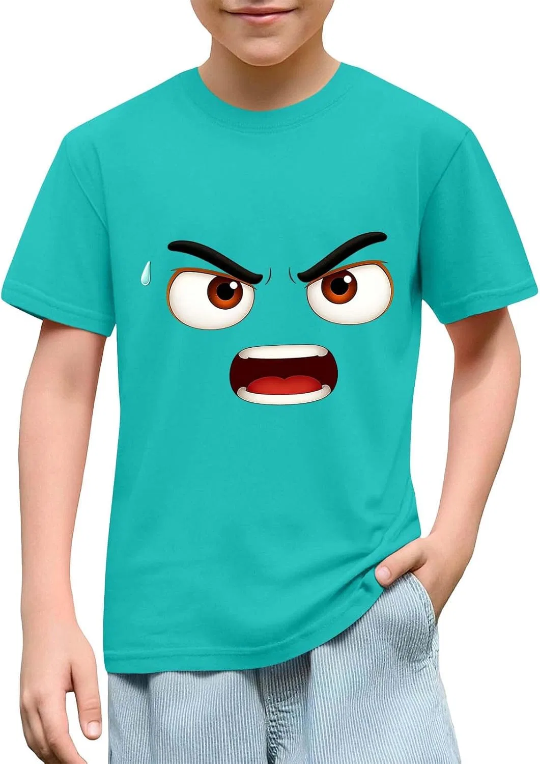 Футболка с принтом, Zzalalana, детская, цвет Mint Green