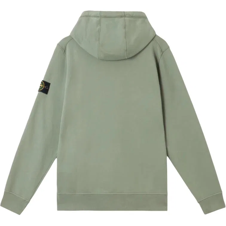 Худи на молнии с патчем логотипа STONE ISLAND, Sage Green — фото 3