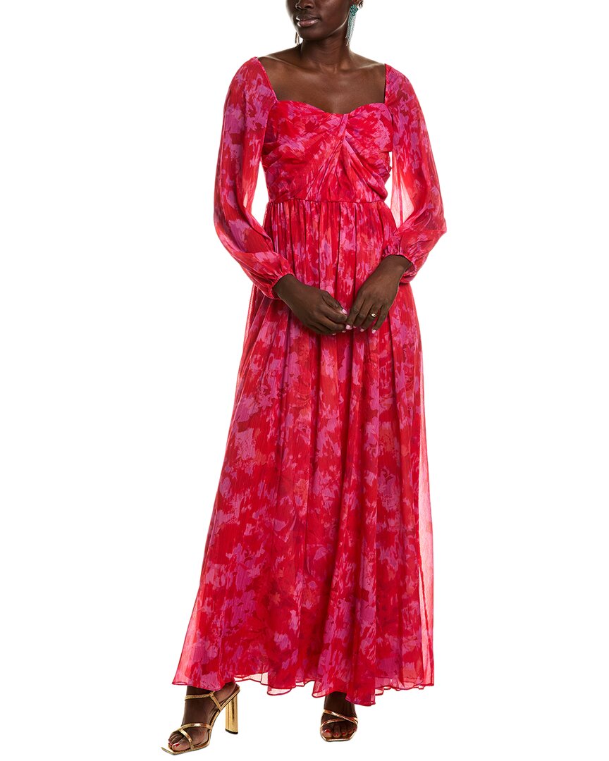 

Платье макси из шифона ML Monique Lhuillier Emery, красный