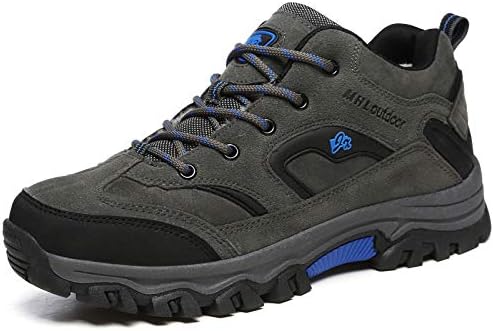 

Мужские водонепроницаемые походные кроссовки для зимы, треккинговые кроссовки с утепленной меховой подкладкой, нескользящие, большого размера, для ходьбы по снегу, кемпинга и альпинизма Qacksv, серый