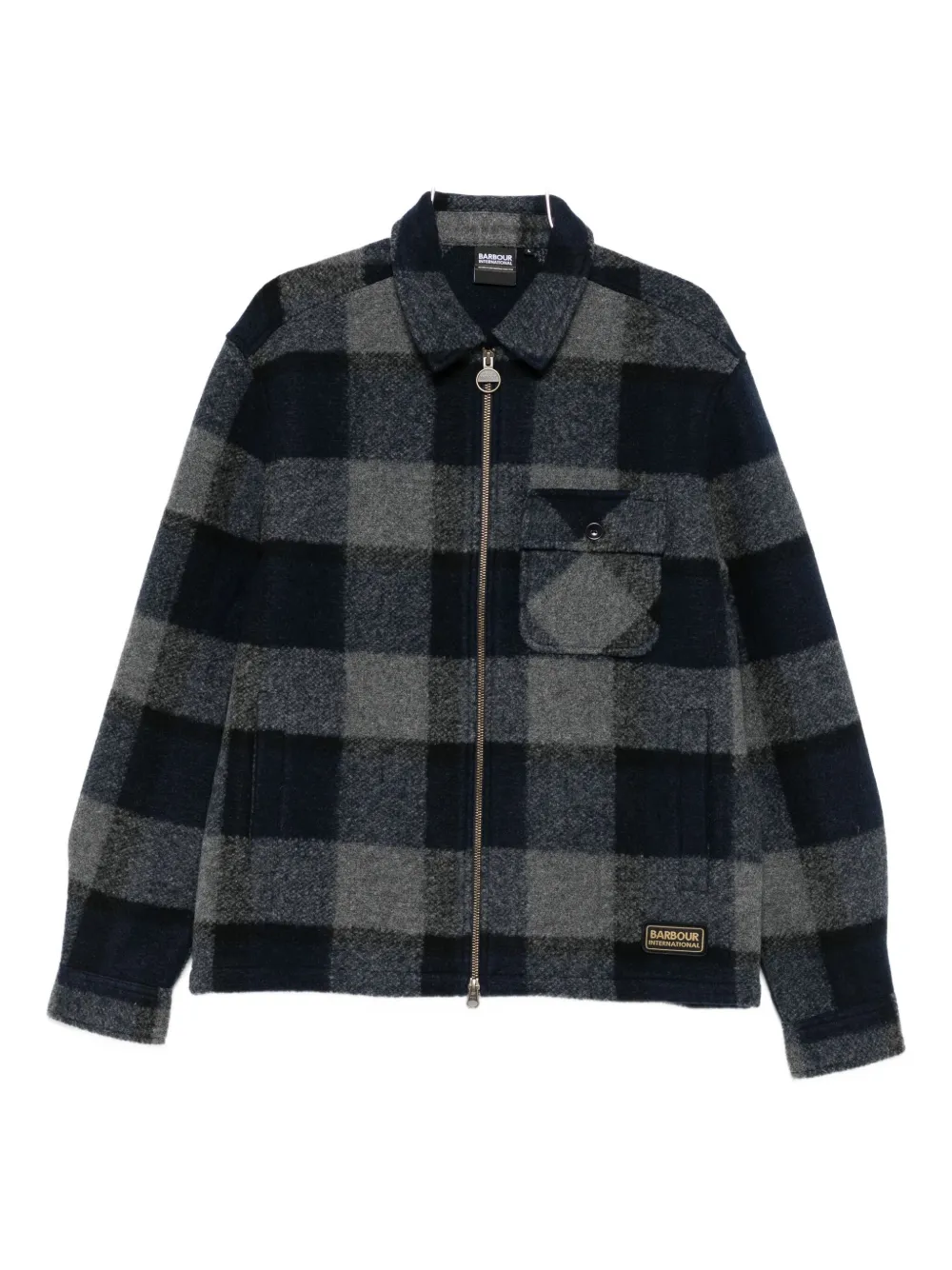 

Клетчатая рубашка на молнии Barbour, синий