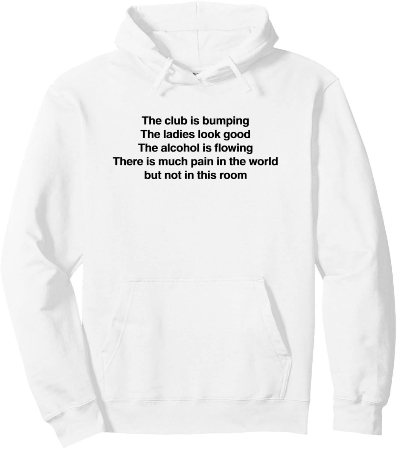 

В клубе царит атмосфера - забавная саркастическая толстовка с юмором и плохим переводом Humorous Dj Nightclub Statement - Not In This Room, белый