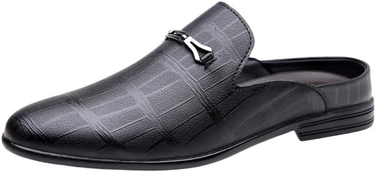 

Мужские кожаные лоферы, деловые сабо без задника, удобные, дышащие, стильные, офисные сандалии Zestrelax, черный