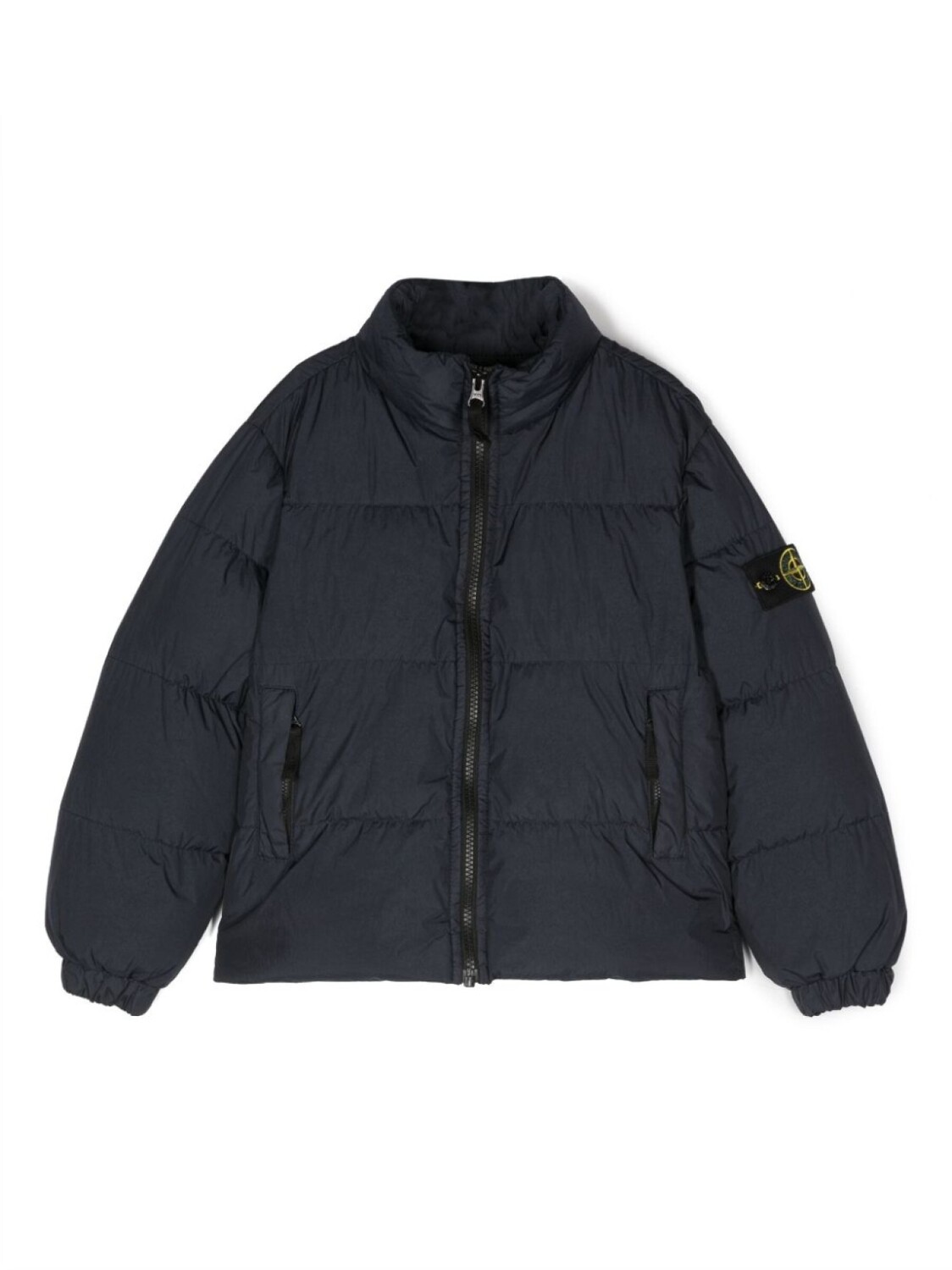 

Stone Island Junior пуховик с логотипом Compass, синий