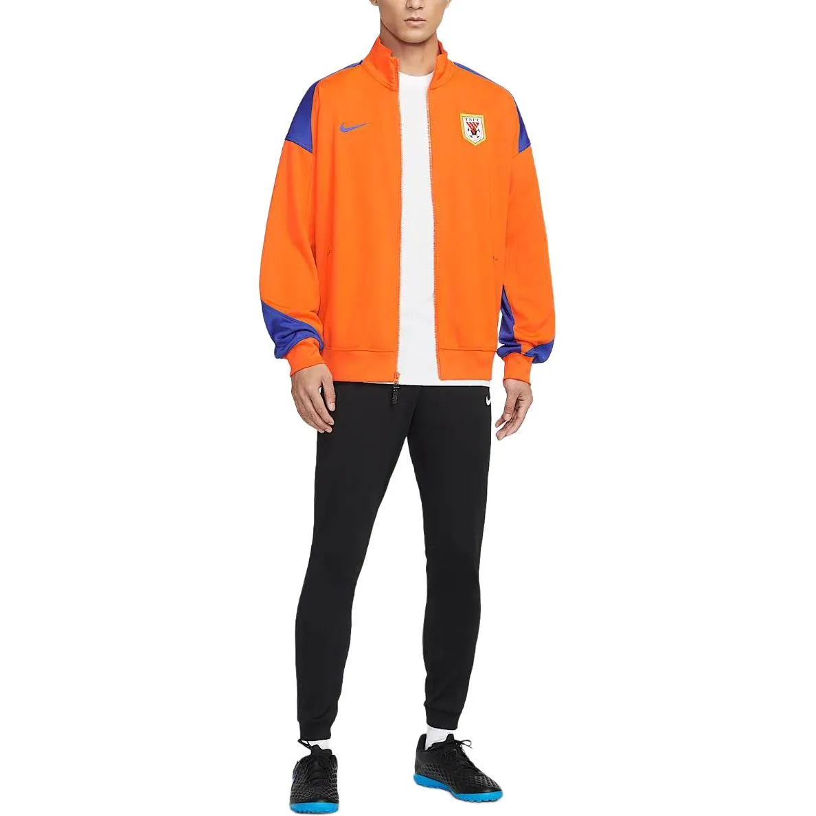 Nike Dri Fit Jackets Men's Safe Orange/Old Navy Blue/Old Royal Blue Stand Collar Moderate Others — фото 3