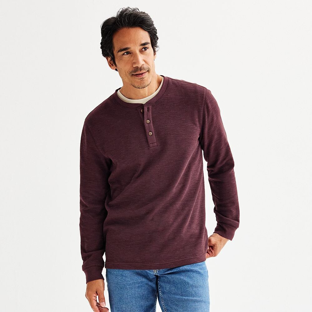 

Мужская футболка Sonoma Goods For Life Henley, цвет Plum