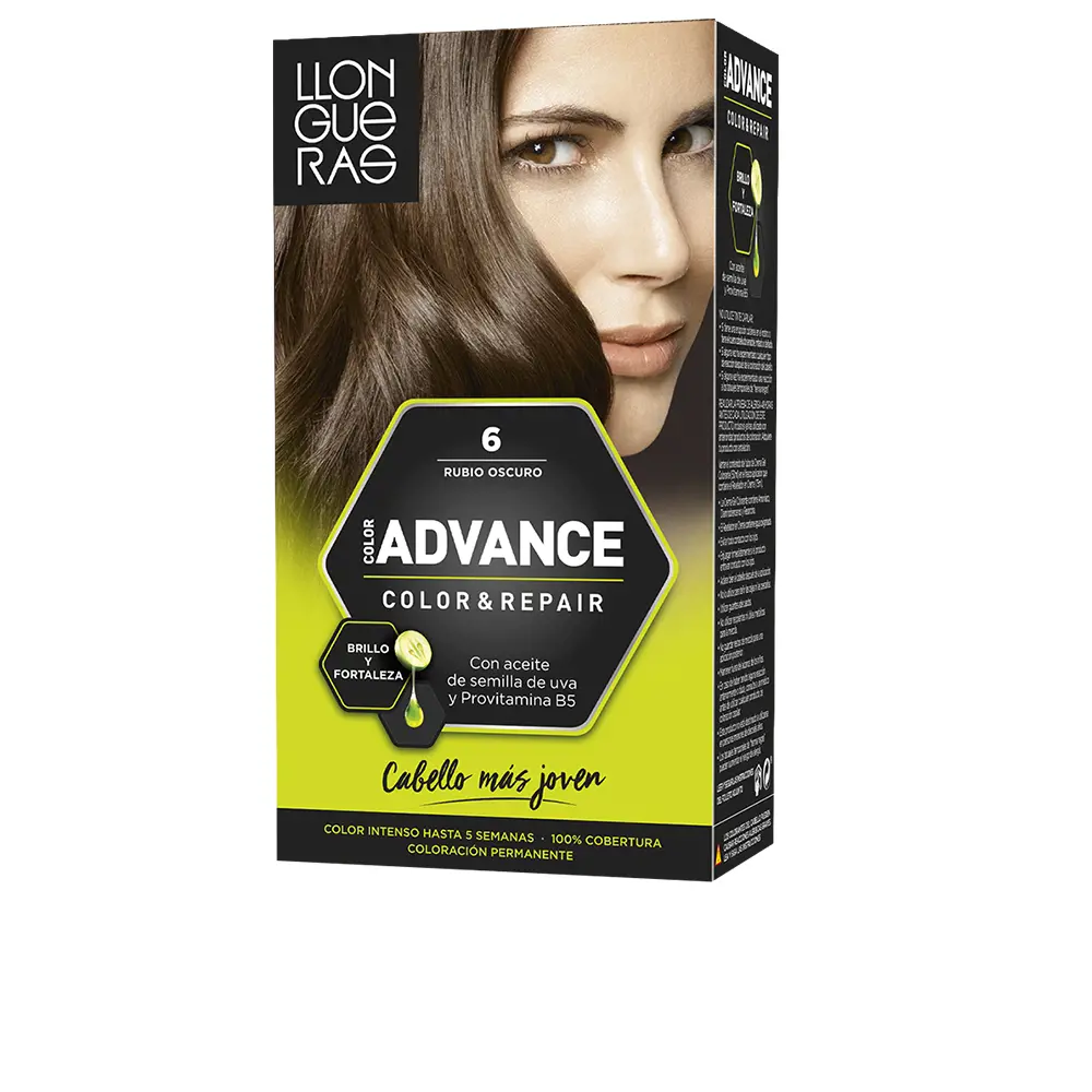 

Краска для волос Color advance Llongueras, цвет 6-rubio oscuro, 1 шт.