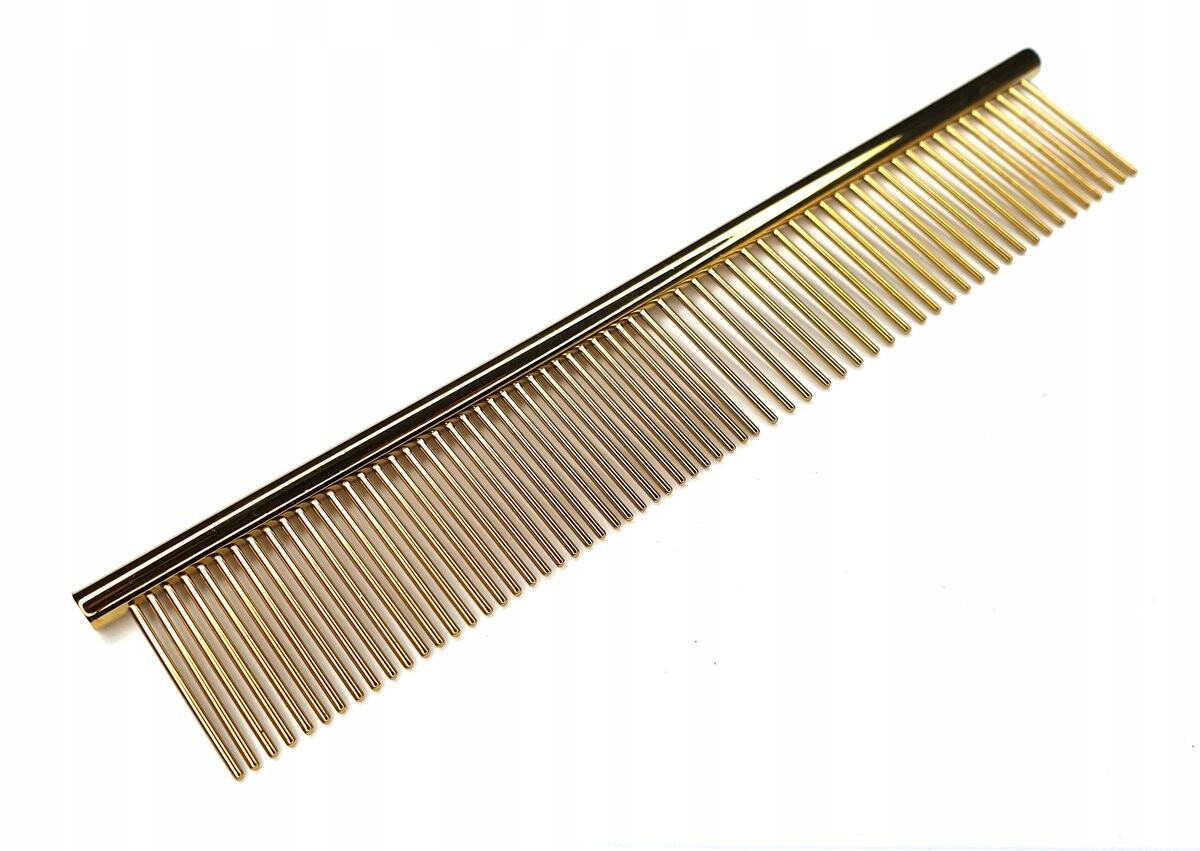 

Золотая стальная расческа для расчесывания собак и кошек Calissimo