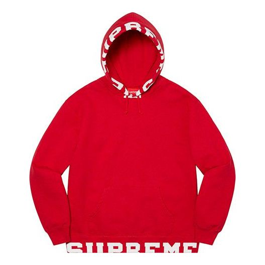 

Толстовка cropped logos hooded sweatshirt 'red white' Supreme, красный