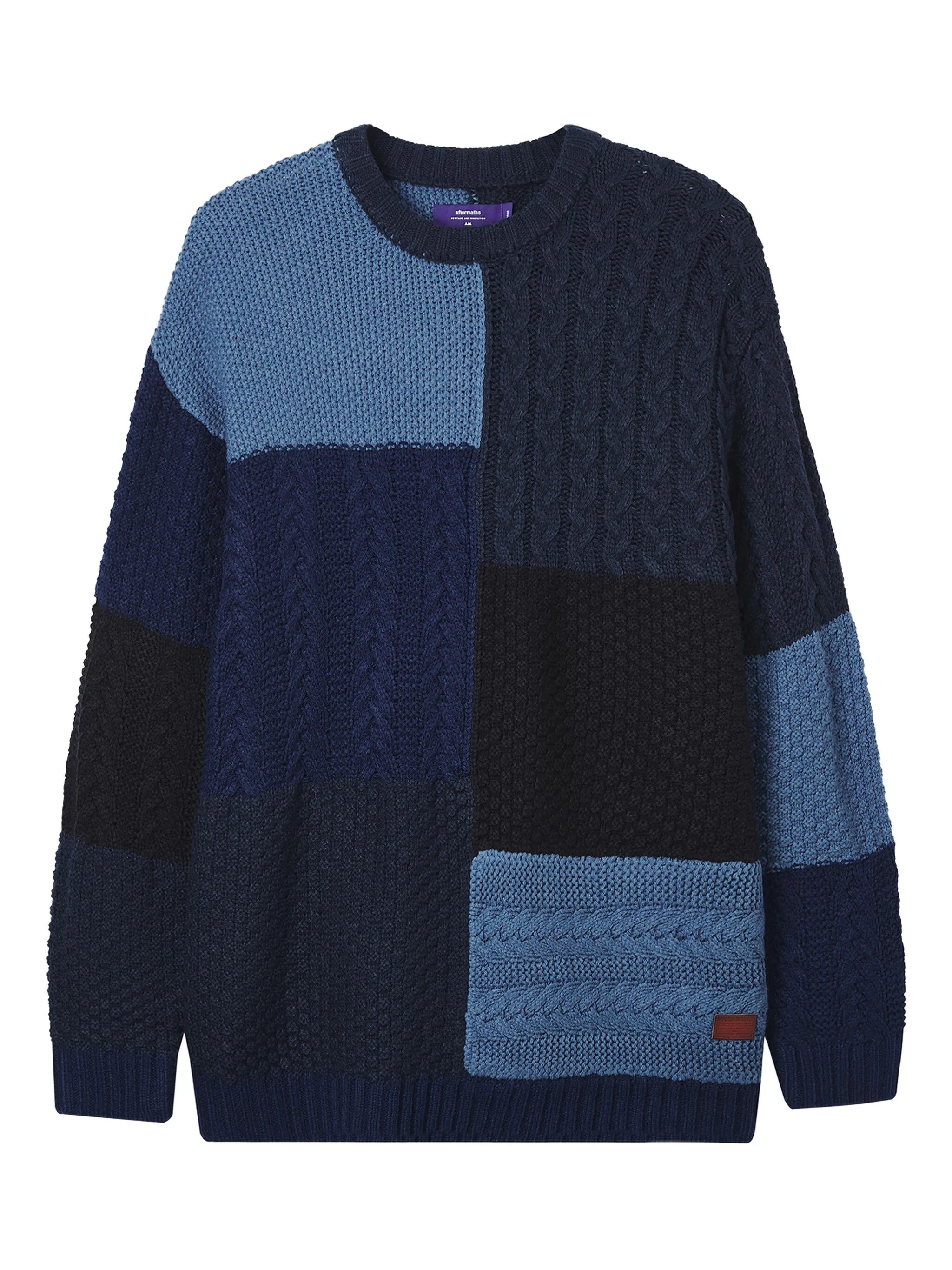 

Свитер в технике пэчворк Aftermaths, синий