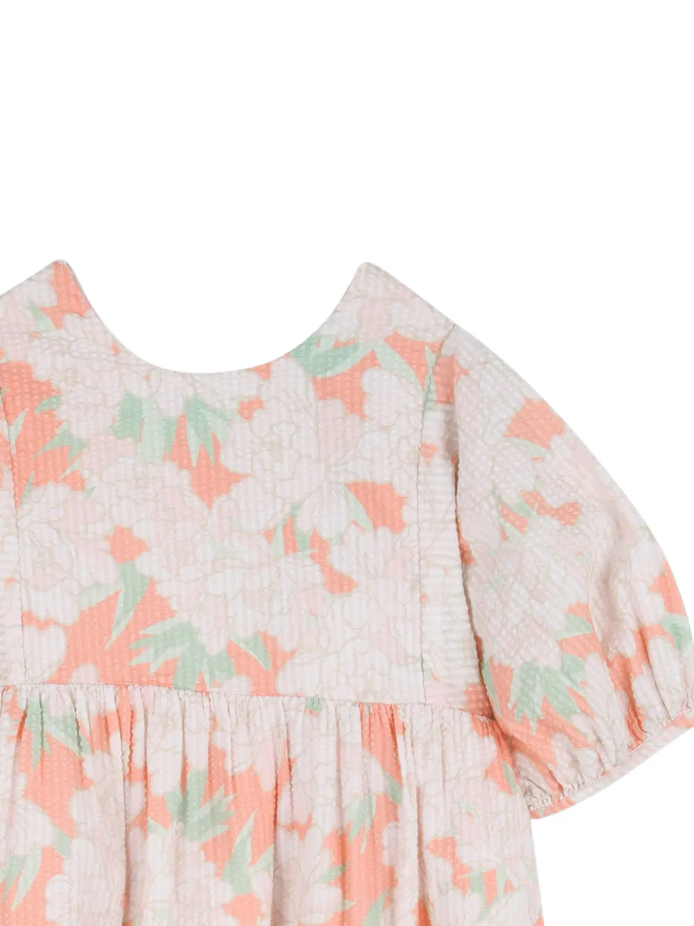 Платье с цветочным принтом Kenzo Kids, бежевый — фото 3