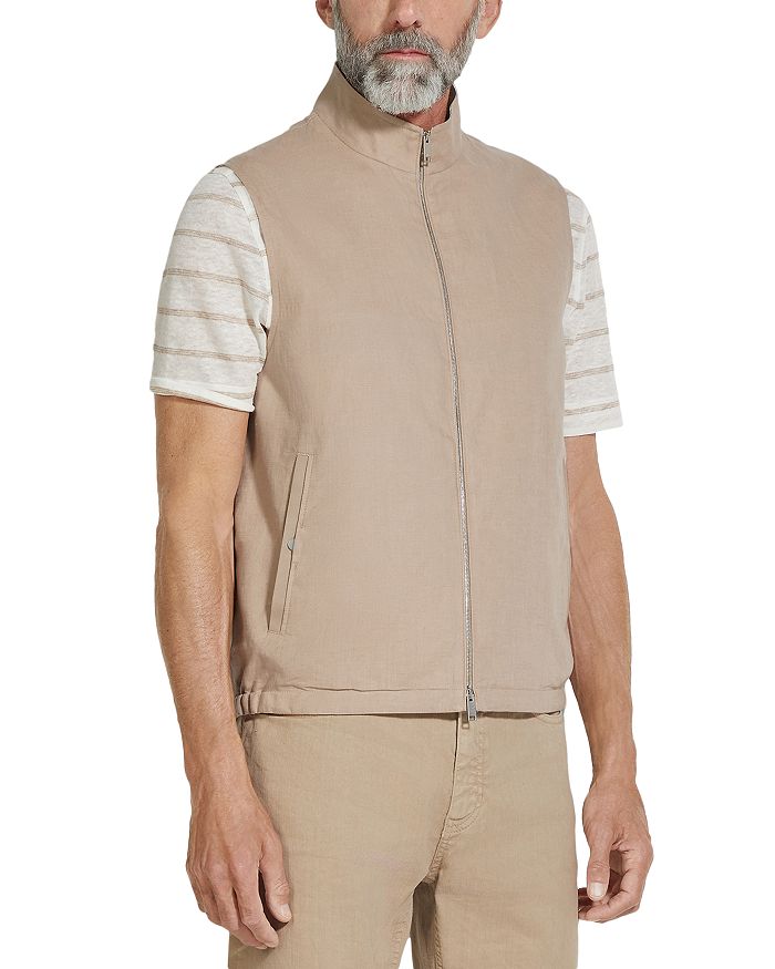 

Оаси Лино Жилет из Льна Regular Fit ZEGNA, коричневый/бежевый