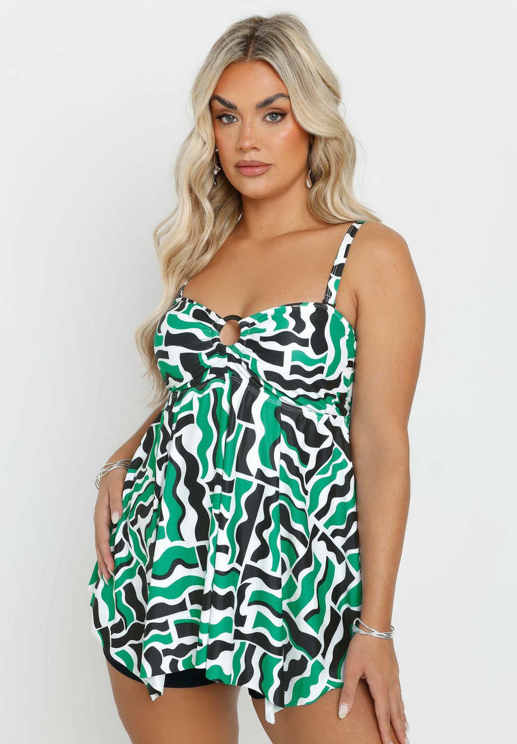 

Верх бикини IKAT PRINT TANKINI Yours Clothing, зеленый