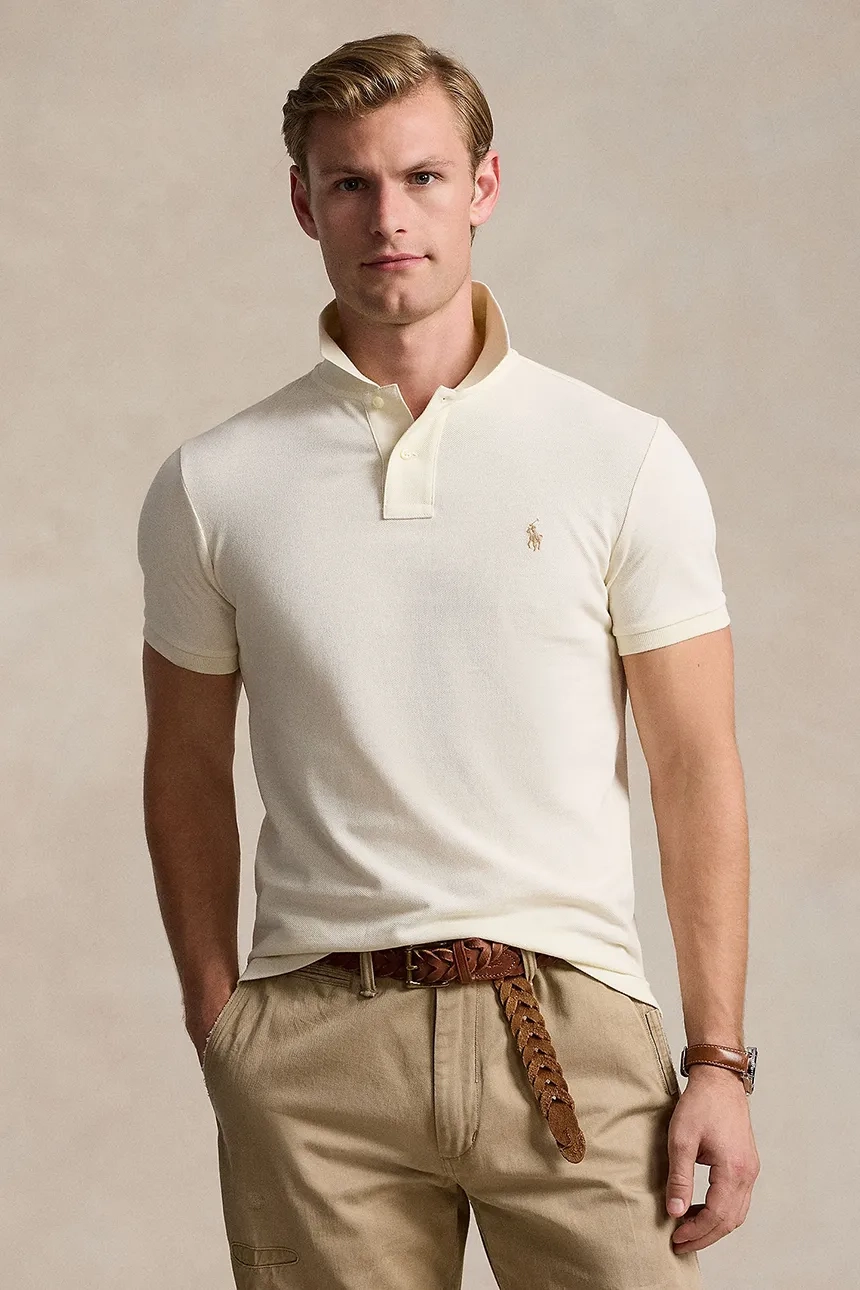 

Хлопковая рубашка-поло Polo Ralph Lauren, бежевый