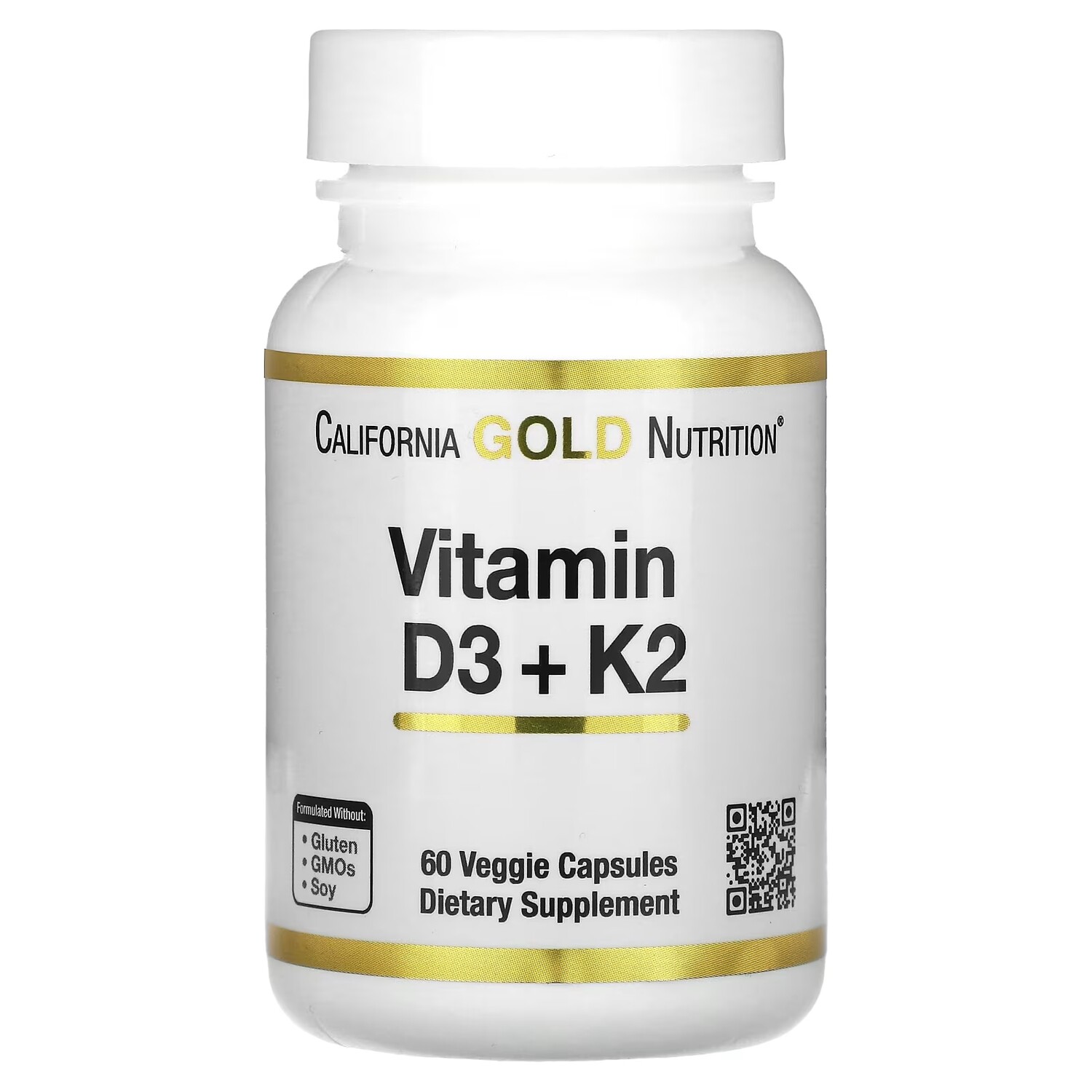 

California Gold Nutrition Витамин D3 + K2 60 растительных капсул