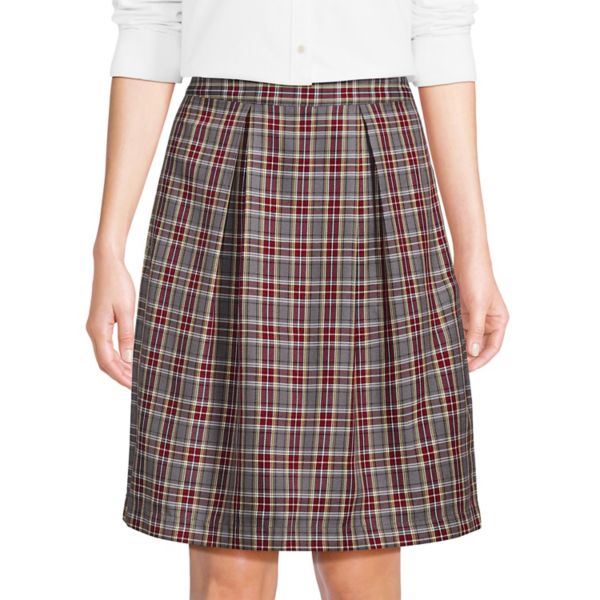 

Женская школьная форма в клетку, юбка-шорты до колена Lands' End, цвет gray maroon plaid