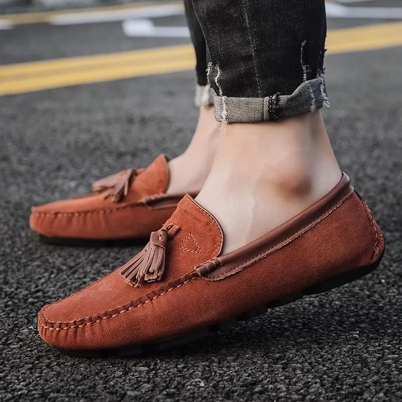 Лоферы с кисточкой, Breathable, Moc Toe, Driving Shoes, Brick Red SayfuR — фото 2