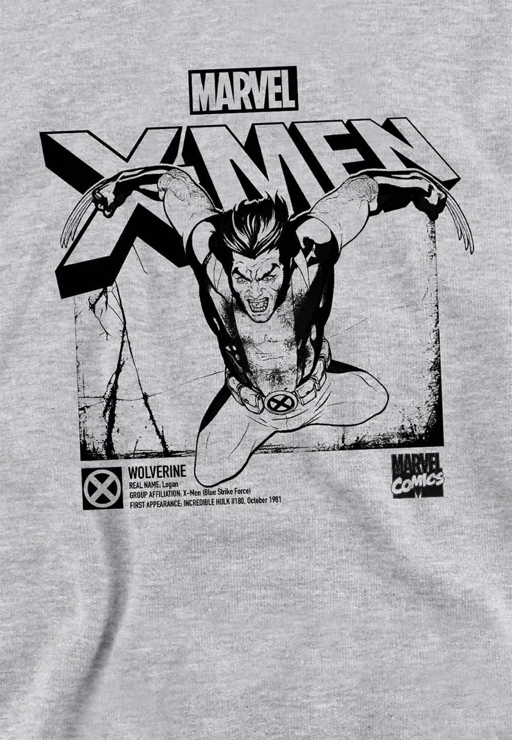 Детский худи Marvel X-Men Wolverine, серый — фото 2