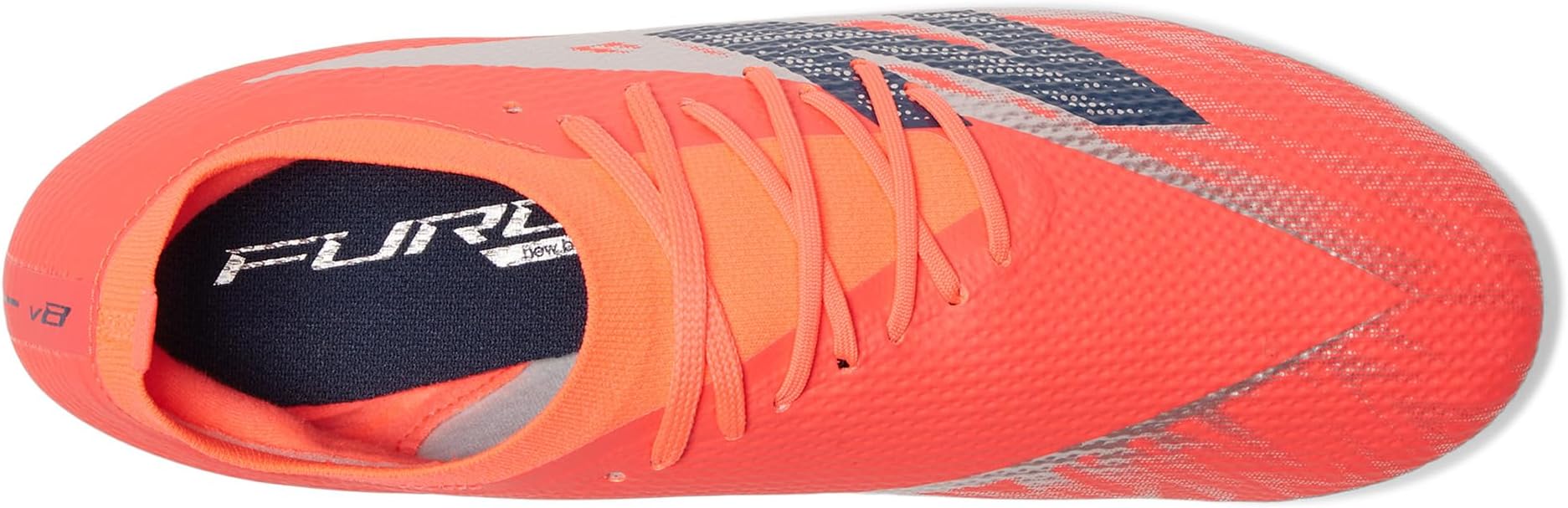 Кроссовки New Balance Furon Team FG V8 Soccer Cleats, цвет Energy Red/NB Navy/Light Cyclone — фото 2